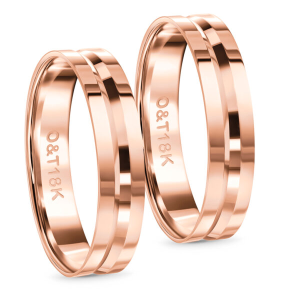 Par de Alianças Fiji em ouro rosé