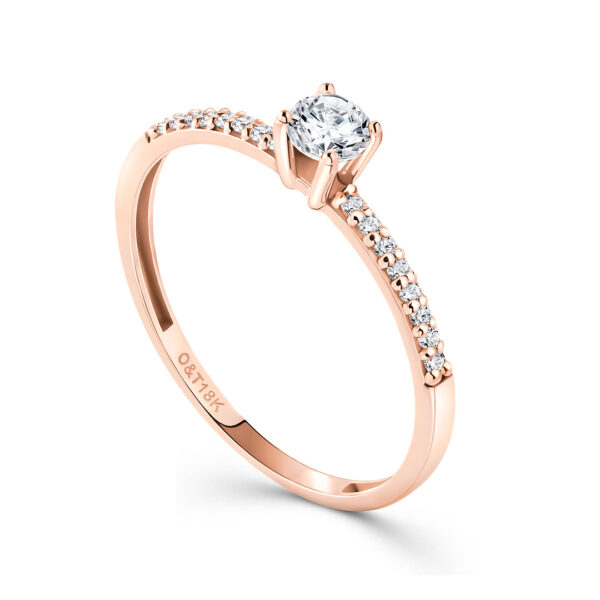 Anel Solitário Forever Slim em ouro rosé