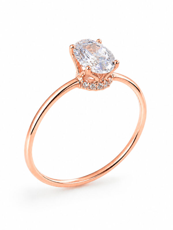 Anel de Noivado Eternity II em ouro rosé