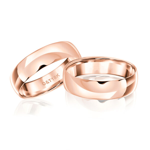 Par de Alianças Marco em ouro rosé