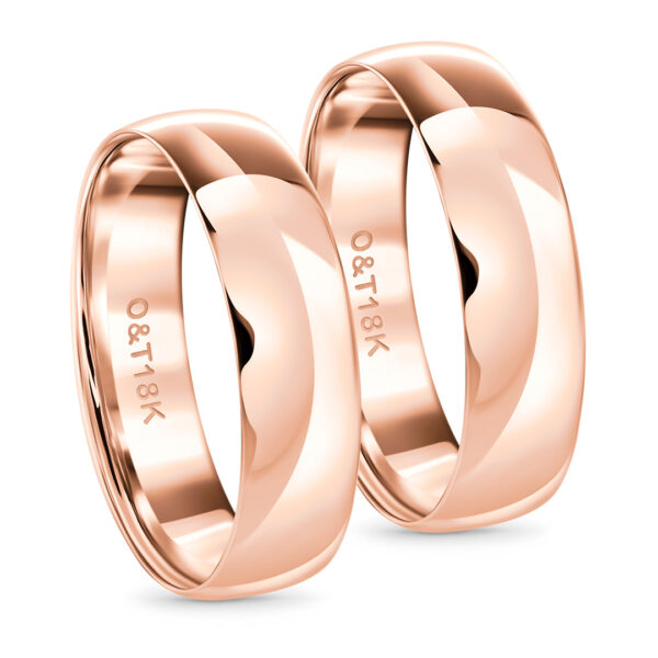 Par de Alianças Marco em ouro rosé