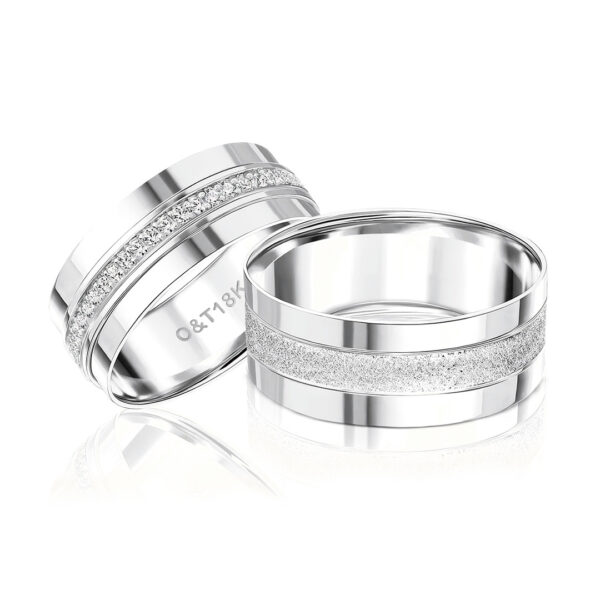 Par de Alianças Orlando II + Forever Slim em ouro branco