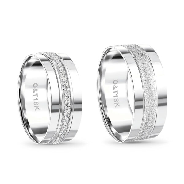 Par de Alianças Orlando II + Forever Slim em ouro branco