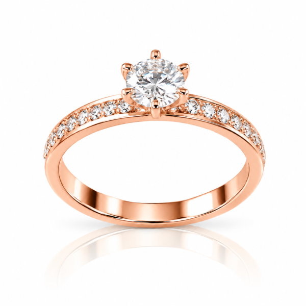 Anel de Noivado Striking Love em ouro rosé