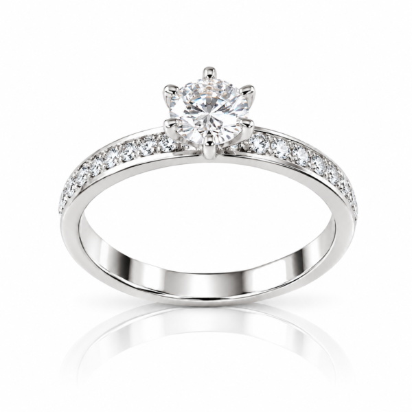 Anel de Noivado Striking Love em ouro branco