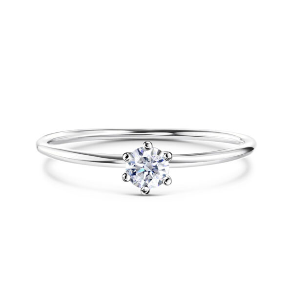 Anel de Noivado True Love em ouro branco