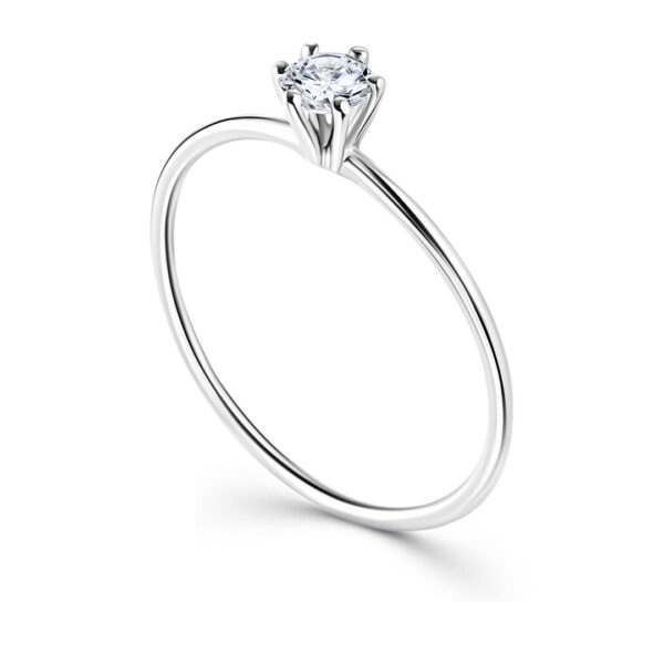 Anel de Noivado True Love em ouro branco